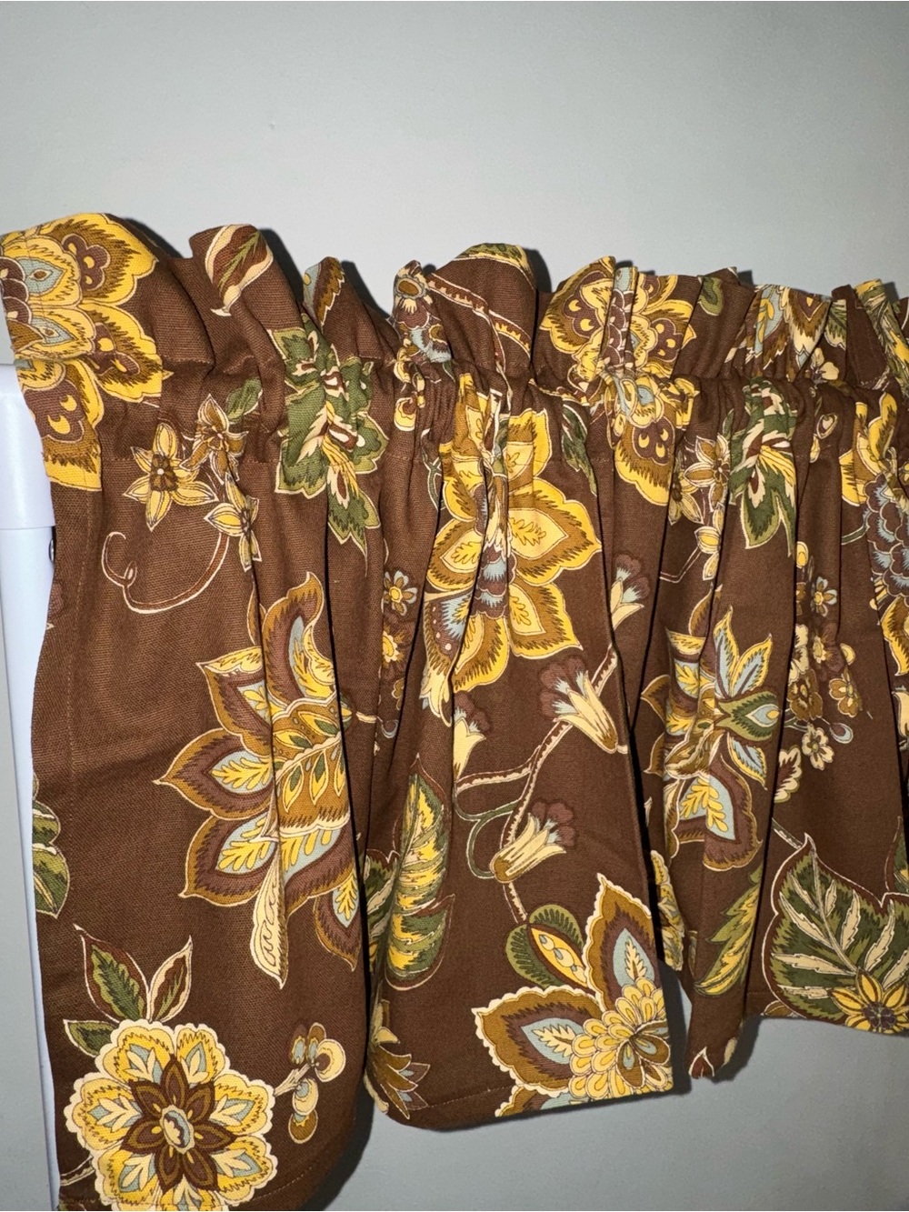 New Set Of 2 Brown Floral Valance